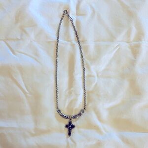 Chic Silver Cross Pendant Necklace